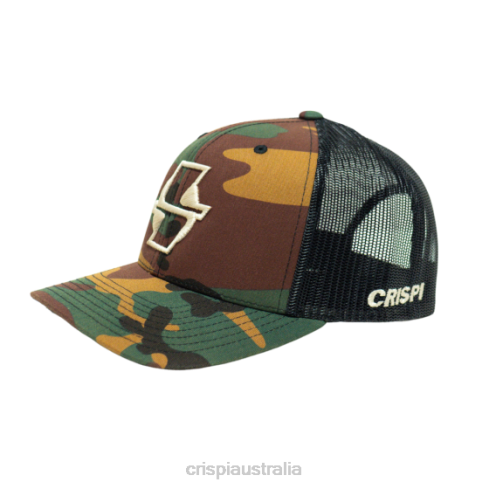 Apparel AU Crispi Yupoong Snapback Hat Dark Multicam White F6F243